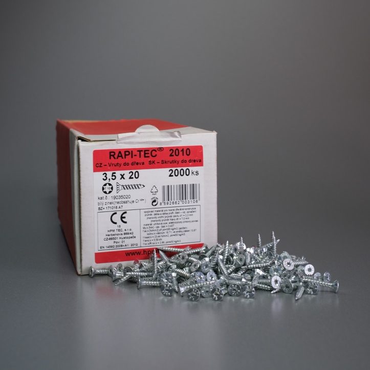vrut Rapi-Tec 2010 3,5x20, T10 bílý