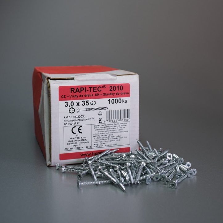 vrut Rapi-Tec 2010 3,5x20, T10 bílý - Image 2